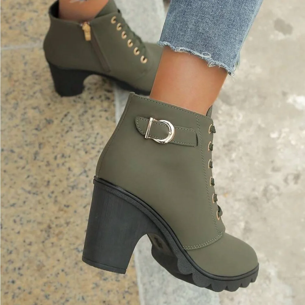Military Green Combat Moto Boots NEW 🏷️ - Picture 2 of 3